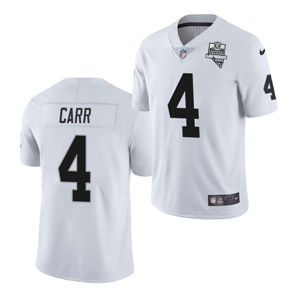 Men's Las Vegas Raiders White #4 Derek Carr 2020 Inaugural Season Vapor Untouchable Limited Stitched Jersey
